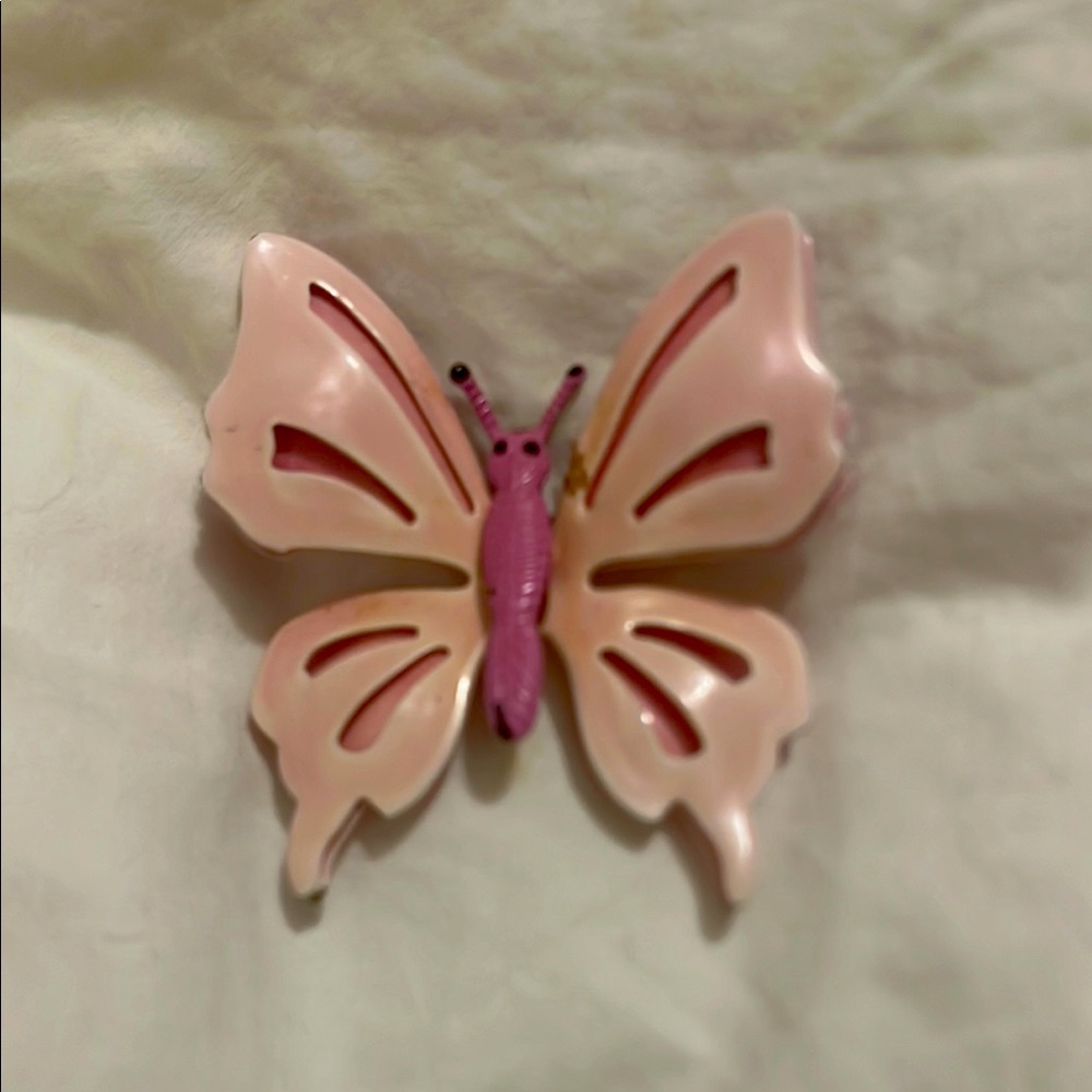 Vintage Pink Butterfly Brooch